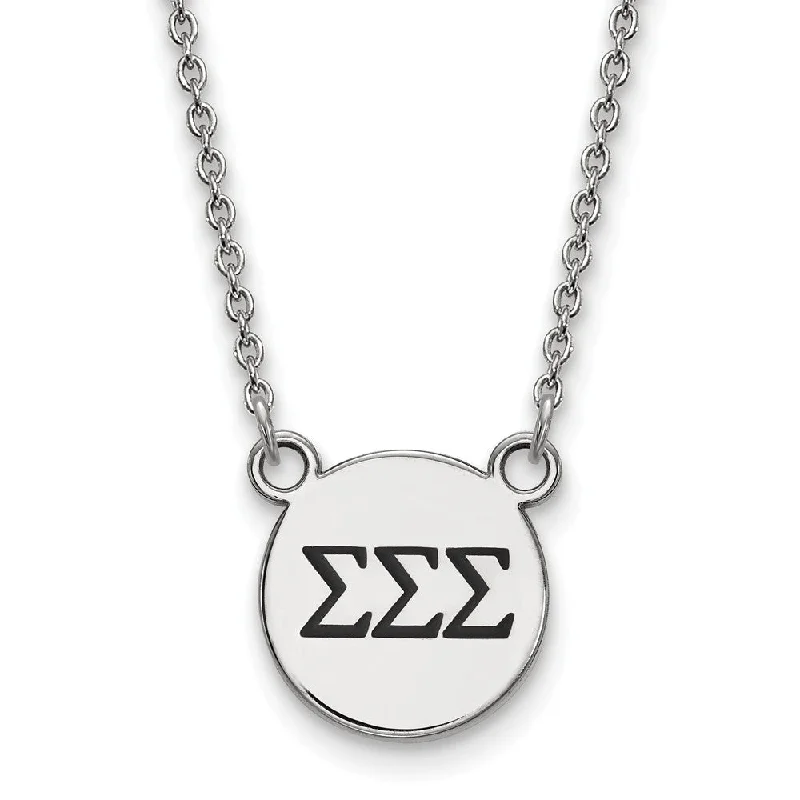 Exclusive Gemstone Jewelry At Special Prices Sterling Silver Sigma Sigma Sigma Small Enamel Greek Letters Necklace