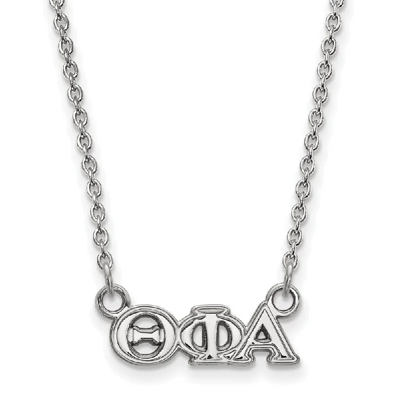 Exclusive Gemstone Jewelry Markdowns – Shop Now Sterling Silver Theta Phi Alpha XS (Tiny) Greek Letters Necklace