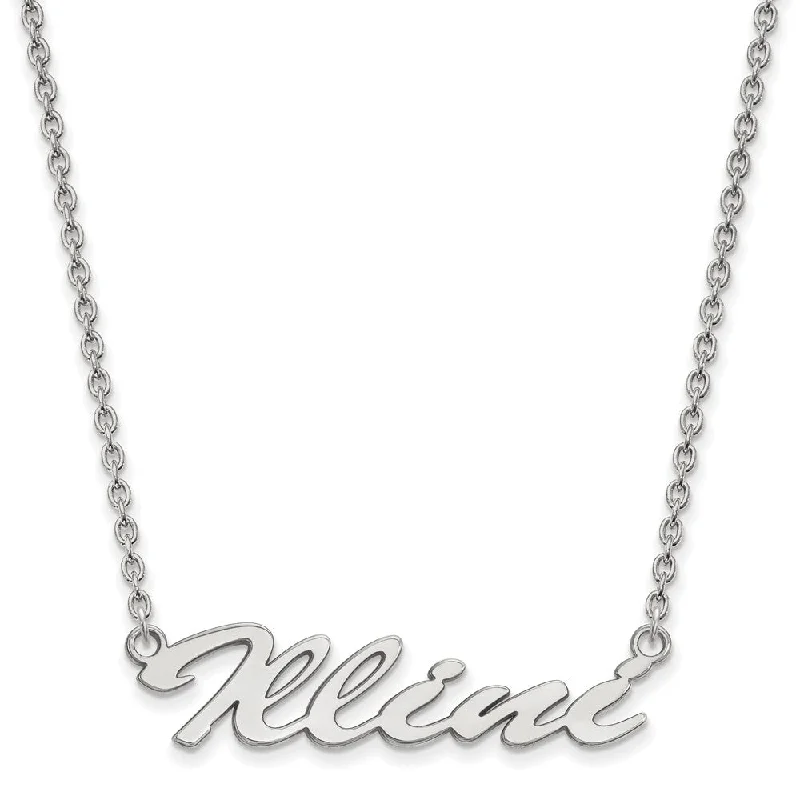 Shop High-Quality Jewelry At Jaw-Dropping Discounts Sterling Silver U of Illinois Medium Script Pendant Necklace