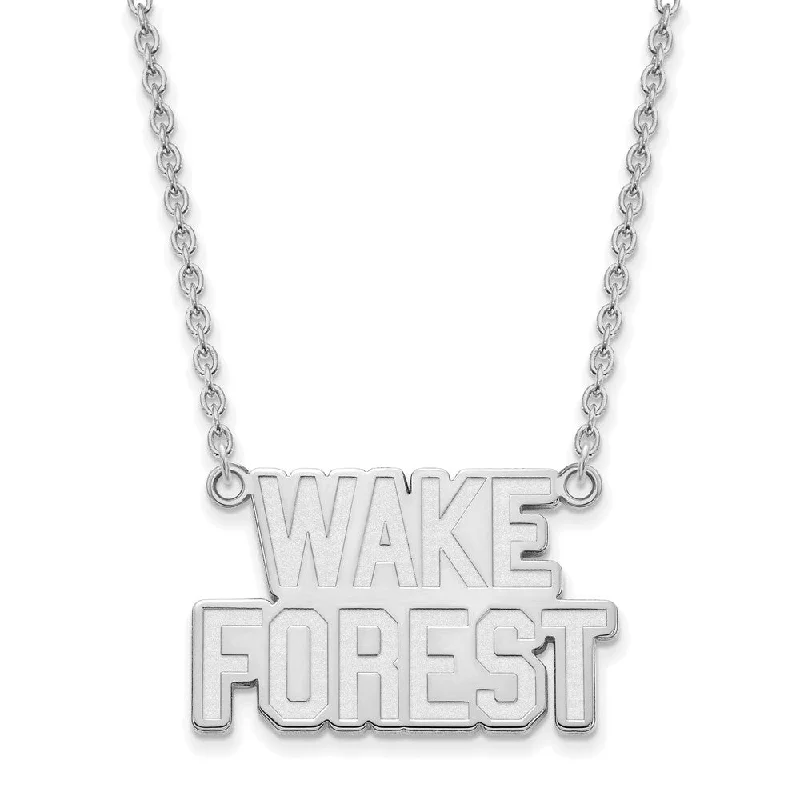 Timeless Elegance Now At Special Discounts Sterling Silver Wake Forest U Large Pendant Necklace