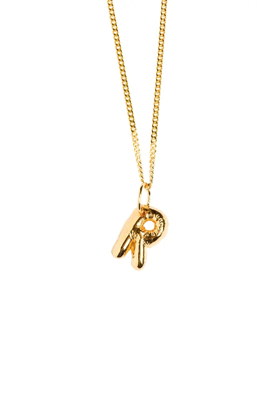 Timeless Elegance Now At Special Discounts Letter R Gold Plated Necklace