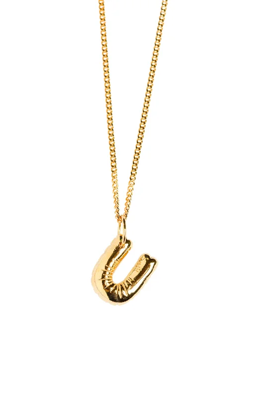 Exclusive Jewelry Markdowns – Limited-Time Offer Letter U Gold Plated Necklace