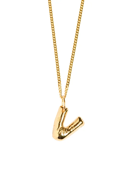 Stunning Jewelry Pieces At The Lowest Prices Ever Letter V Gold Plated Necklace