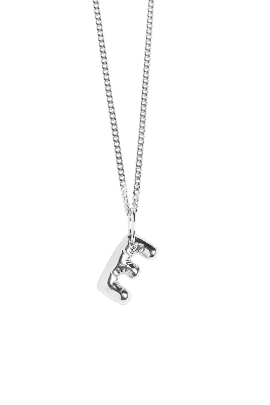 Jewelry Clearance – Final Chance To Save Big Letter E Silver Necklace