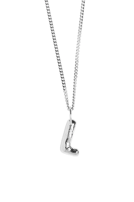 Exclusive Jewelry Sale – Shine For Less Letter L Silver Necklace