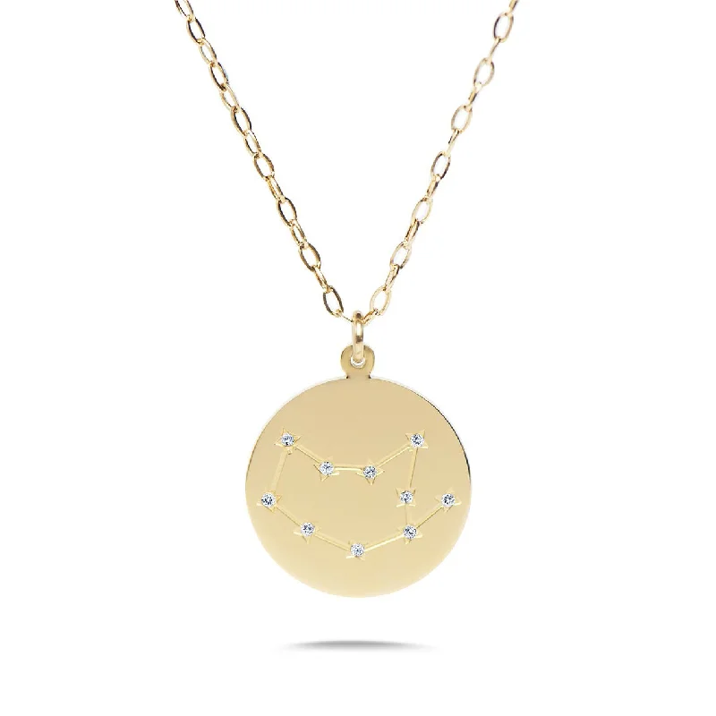 Flash Sale On Exquisite Jewelry – Don't Miss Out VIRGO - 14k Shiny Gold Plated with CZ Stones Zodiac Sign Necklace