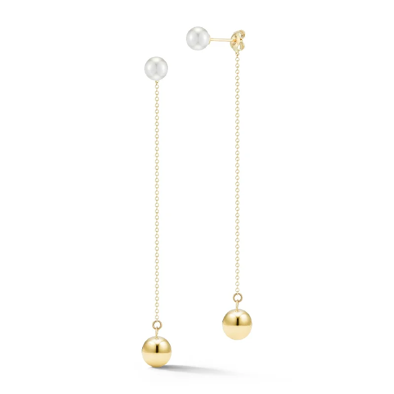 Don't Miss Out On Bestselling Jewelry At Special Prices 14kt Gold & Pearl Ball Drop Earrings