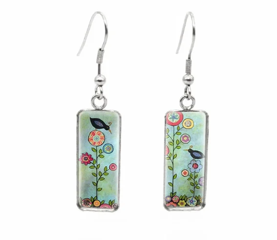 Premium Jewelry At Special Low Prices For A Limited Time Beautiful Glass Like Folk Bird Earrings