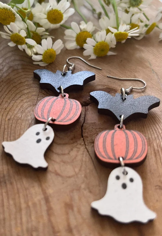 Exclusive Jewelry Sale – Limited-Time Discounts Adorable Wooden Halloween Earrings