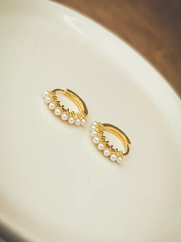 Shine Without Limits – Jewelry Sale Happening Now Beautiful Dainty Pearl and Gold or Silver Huggie Earrings