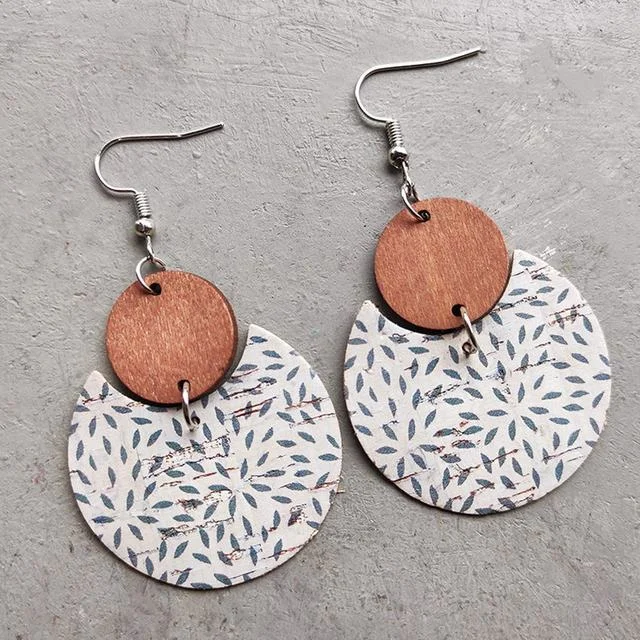 Jewelry Sale Alert – Shop Timeless Elegance Today Beautiful Icy White Wood and Cork Earrings