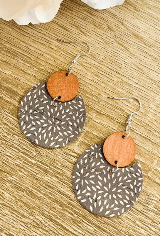 Don't Miss Our Biggest Jewelry Sale Of The Season Beautiful Icy Blue/Gray Wood and Cork Earrings