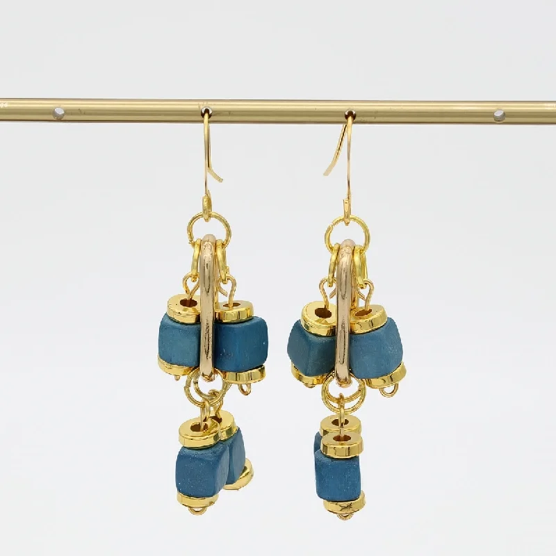 Shop High-Quality Jewelry At Jaw-Dropping Discounts Blue Golden Threads Earring