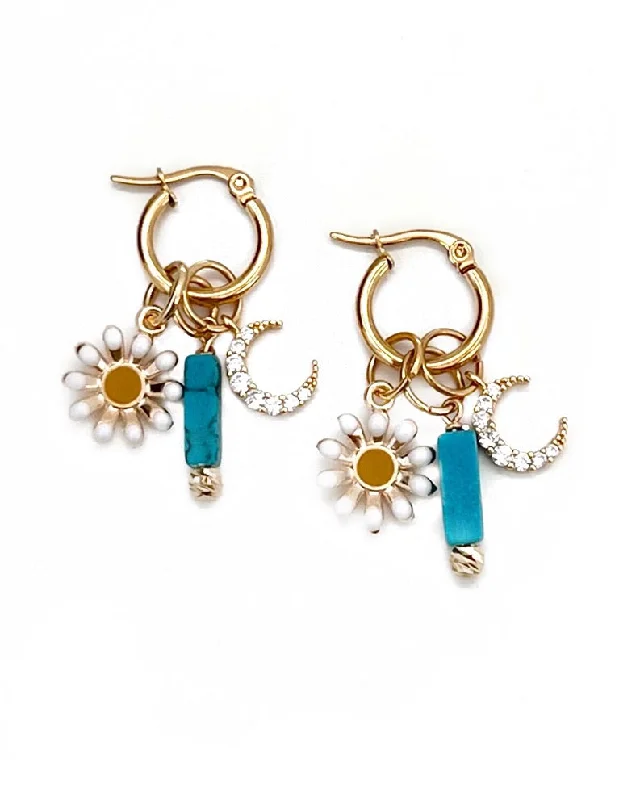 Discover Unique Jewelry With Special Limited-Time Offers Daisy Charm Hoop Earrings