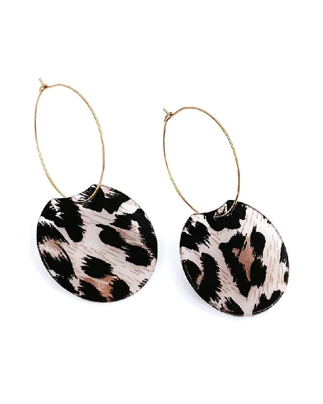 Shop High-Quality Jewelry At Jaw-Dropping Discounts Elba Leopard Hoop Earrings