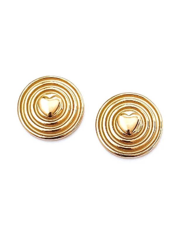 Waterproof Stainless Steel Jewelry For Lasting Beauty Elowen Heart Button Statement Gold Earrings