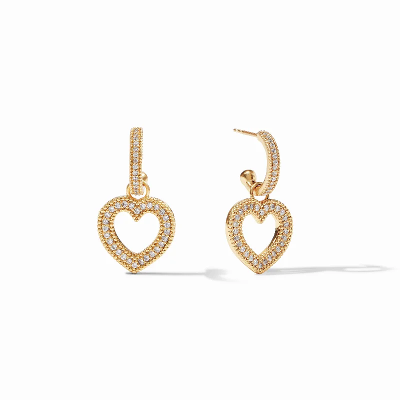 High-End Sparkle, Low-End Prices – Shop Now Esme Heart Pavé Hoop & Charm Earring