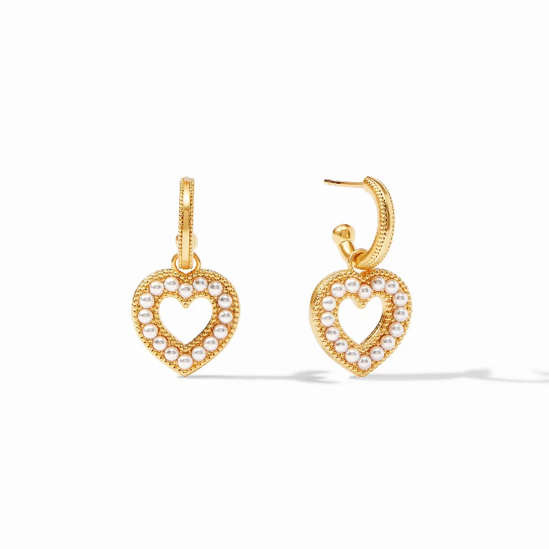 Sparkle For Less – Shop Jewelry Deals Now Esme Heart Pearl Hoop & Charm Earring