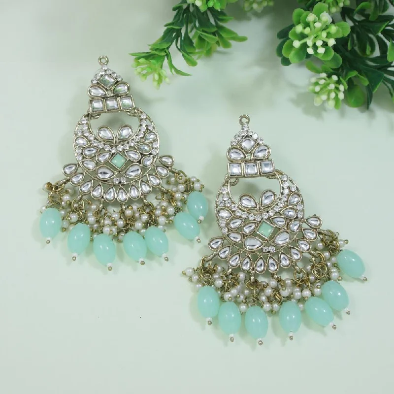 Don't Miss Out On Jaw-Dropping Jewelry Discounts Etnico Gold Plated Traditional Meenakari Kundans & Pearls Chandbali Earrings For Women (E3158Min)