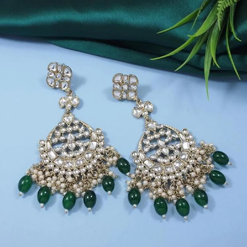 Flash Sale On Elegant Jewelry – Don't Miss Out Etnico Gold Plated Traditional Kundan & Pearl Chandbali Earrings For Women (E3157G)