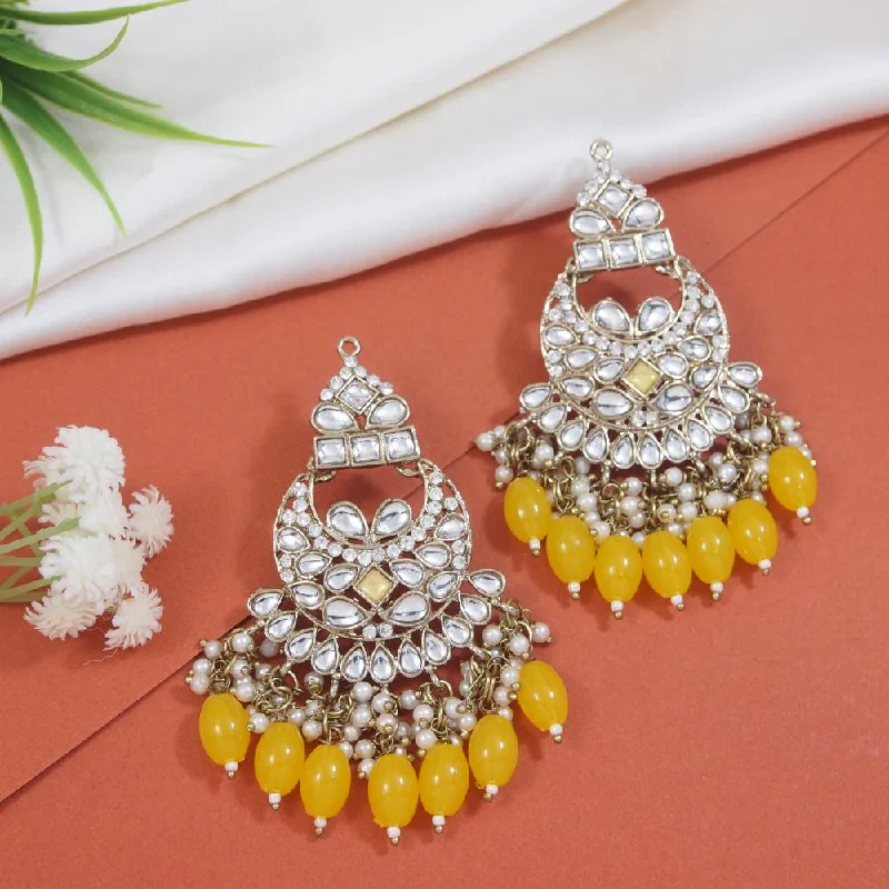 Timeless Beauty, Unbeatable Deals – Jewelry Sale On Etnico Gold Plated Traditional Meenakari Kundans & Pearls Chandbali Earrings For Women (E3158Y)