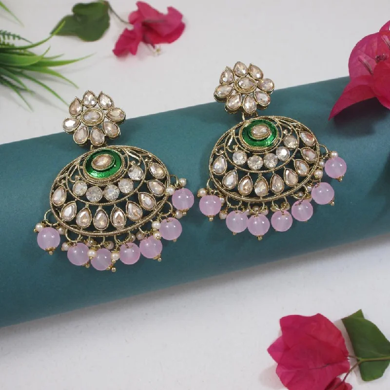 Seasonal Jewelry Deals – Elevate Your Style Etnico Gold Plated Traditional Meenakari Kundan & Pearl Chandbali Earrings For Women (E3256Pi)