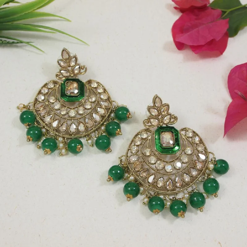 Chic, Trendy, And Affordable Jewelry Sale Etnico Gold Plated Traditional Meenakari Kundan & Pearl Chandbali Earrings For Women (E3254G)