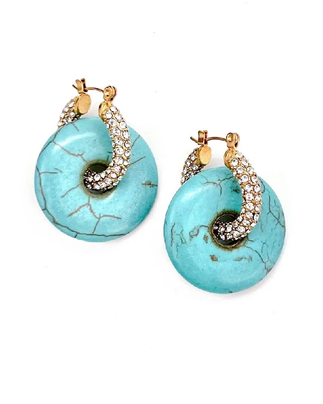 Timeless Jewelry Styles At Wallet-Friendly Prices Evelyn Crystal Turquoise Hoops