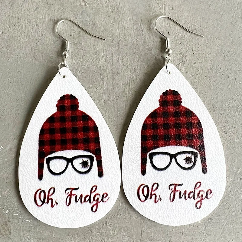 Personalized Engraved Jewelry For Meaningful Gifts Adorable Christmas Movie Oh Fudge! Earrings