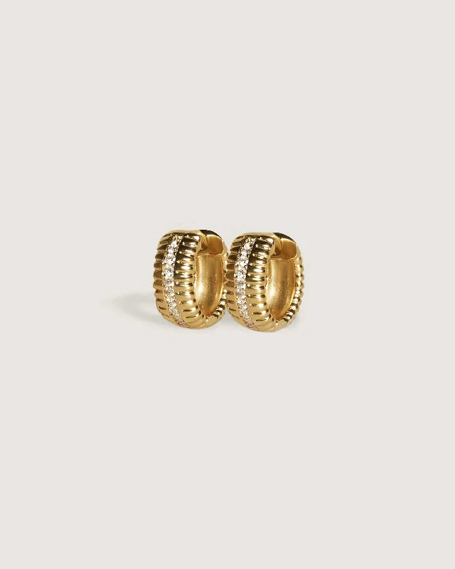 Limited-Stock Jewelry Sale – Once It's Gone, It's Gone Solis Ribbed Pavé Diamond Earrings