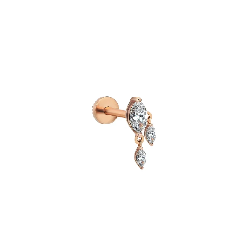 Affordable Glamour – Premium Jewelry For Less Marquise Dangling Diamond Piercing Earring