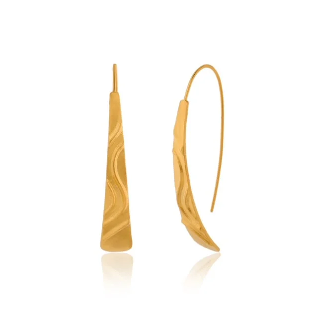 Huge Savings On Timeless Jewelry Collections Matt Gold Wave Design Earrings