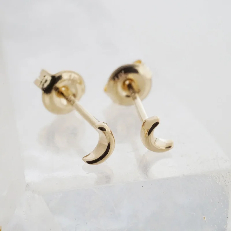 Trending Jewelry Now Available At Exclusive Prices Mini Moon Studs, 14k Gold