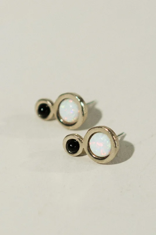 Limited-Time Offer On Elegant Jewelry Pieces Mini Orbit Earrings with Opal