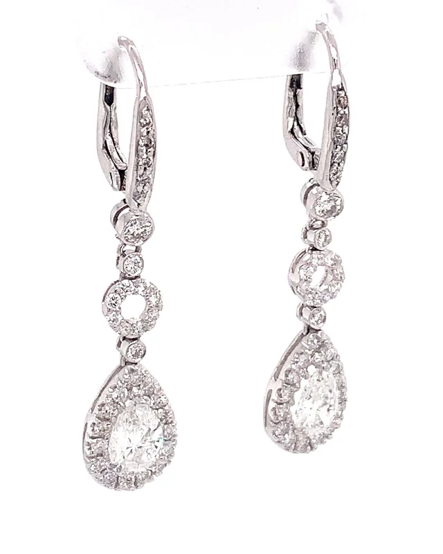 Final Call For Exquisite Jewelry At Reduced Rates Pear Shape Diamond Drop Earrings