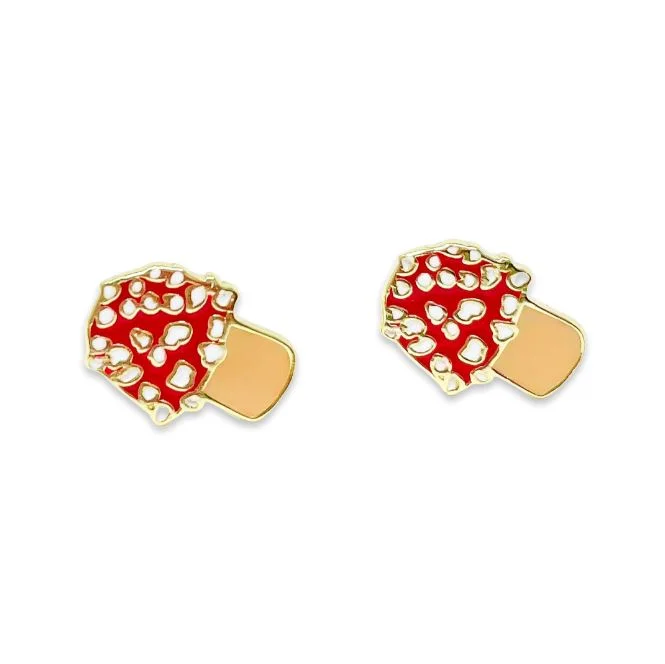 Make Your Outfit Shine With Discounted Jewelry Mushroom Enamel Earrings