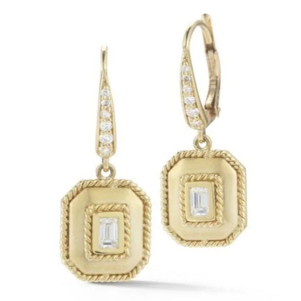 Exclusive Online Jewelry Sale – Don't Wait Penny Preville Satin Finish Emerald Cut Diamond Drop Earrings