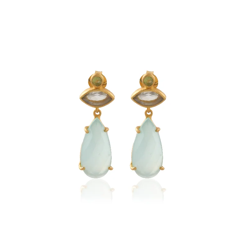 Shop Stylish Jewelry Now And Save Big Peridot Aqua Chalcedony Amethyst Earrings