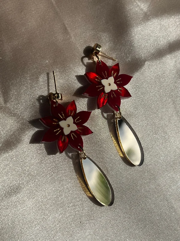 Chic, Trendy, And Affordable Jewelry Sale Poinsettia Dangle