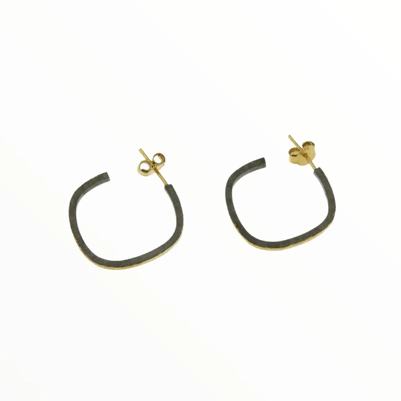 Limited-Time Jewelry Sale – Don't Miss These Deals Rhodium and Gold Rectangular Hoop Earrings