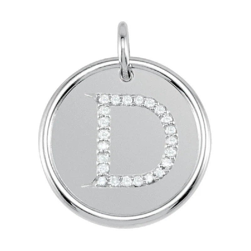 Flash Deals On Fine Jewelry – Shop Before It's Gone 1/10 Ctw G-H, I1 Diamond Initial 17mm Sterling Silver Pendant Letter D