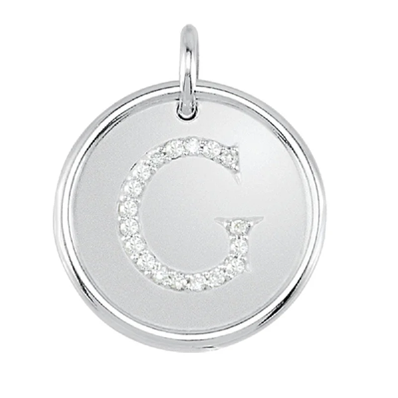 The Perfect Accessory For Less – Jewelry Sale Live 1/10 Ctw G-H, I1 Diamond Initial 17mm Sterling Silver Pendant Letter G