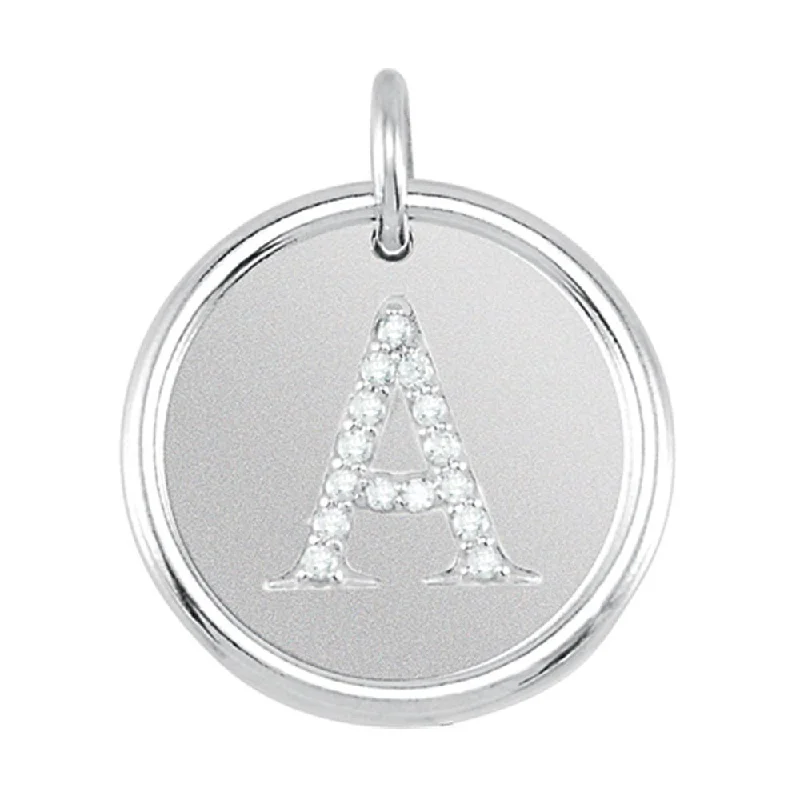 Jewelry Sale – Exclusive Styles At Lower Prices 1/15 Ctw G-H, I1 Diamond Initial 17mm Sterling Silver Pendant Letter A