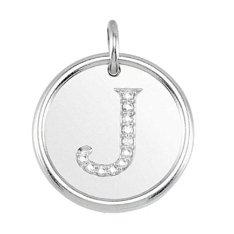 Best Jewelry Deals – Shop Premium Pieces At Great Prices 1/20 Ctw G-H, I1 Diamond Initial 17mm Sterling Silver Pendant Letter J