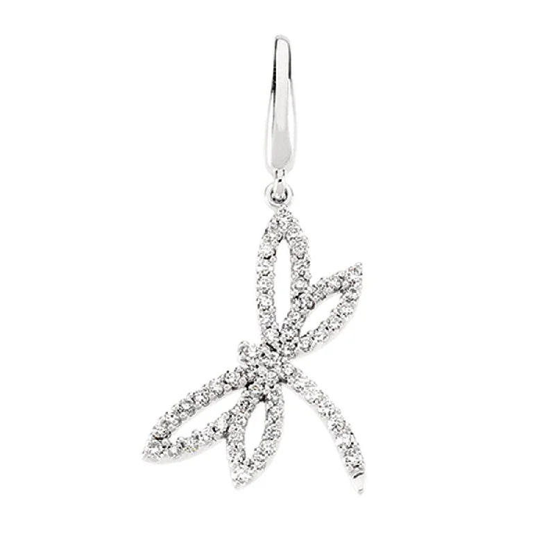 Discover Unique Jewelry With Special Limited-Time Offers 1/3 cttw G-H, I1 Diamond Dragonfly Charm in 14k White Gold