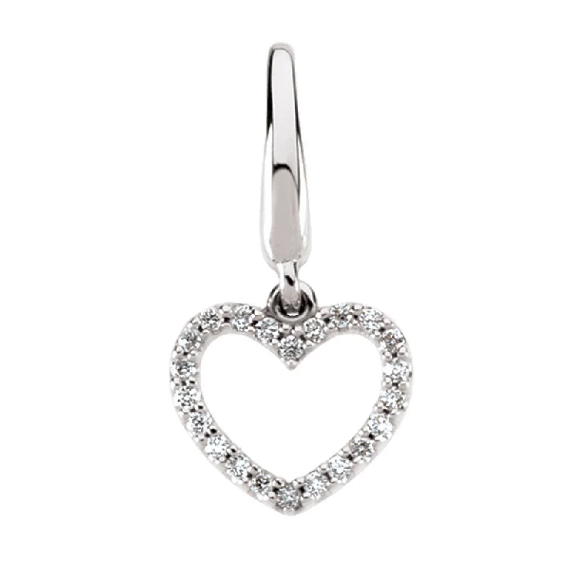 Elegant Jewelry, Affordable Luxury – Shop Now 1/8 cttw G-H, I1 Diamond Heart Charm in 14k White Gold