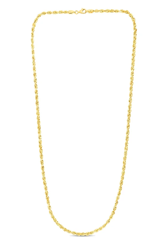 10K Gold 3.5mm Solid Diamond Cut Royal Rope Chain