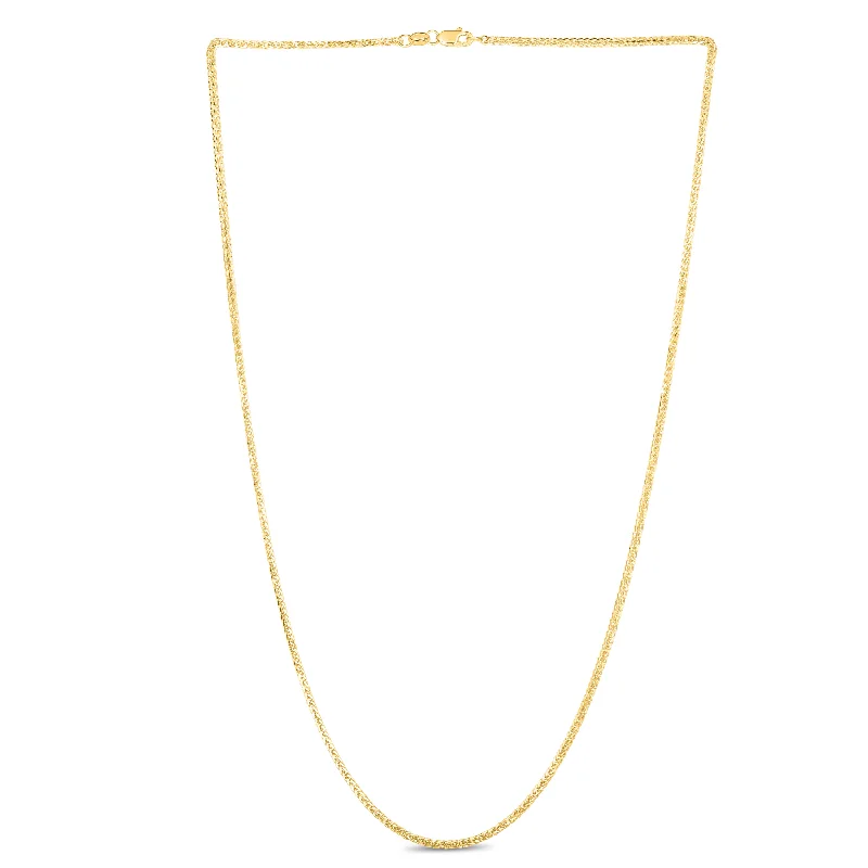 14K Gold 1.8mm Square Wheat Chain