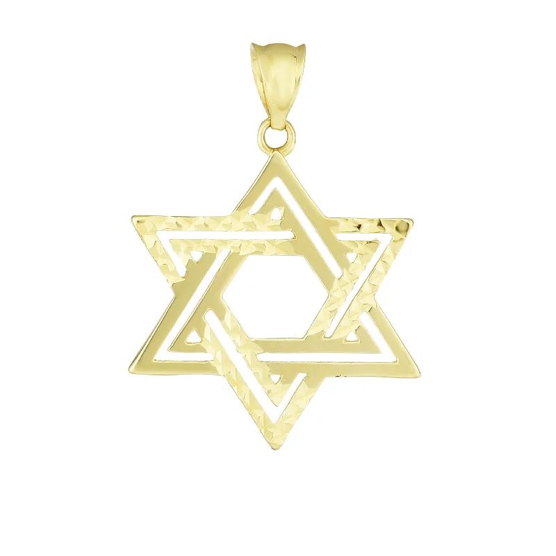 14K Gold Double Row Star of David