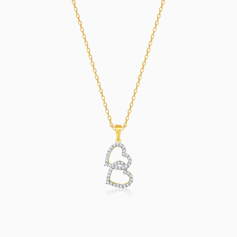 Sparkle On A Budget – Fine Jewelry For Less Gold Dual Heart Diamond Pendant